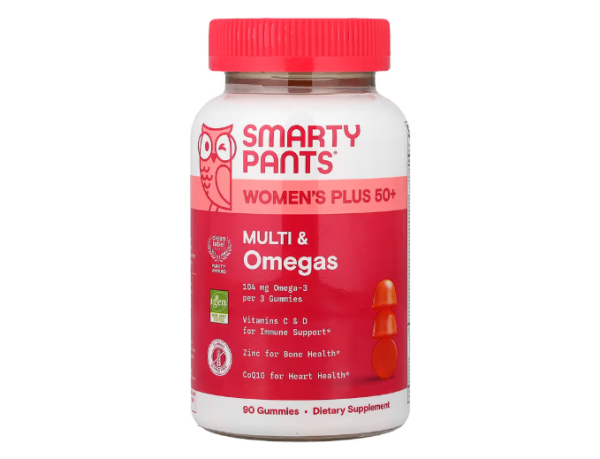 SmartyPants, Multi und Omega Fettsäuren für Frauen ab 50, Orange + Mango, 90 Stück