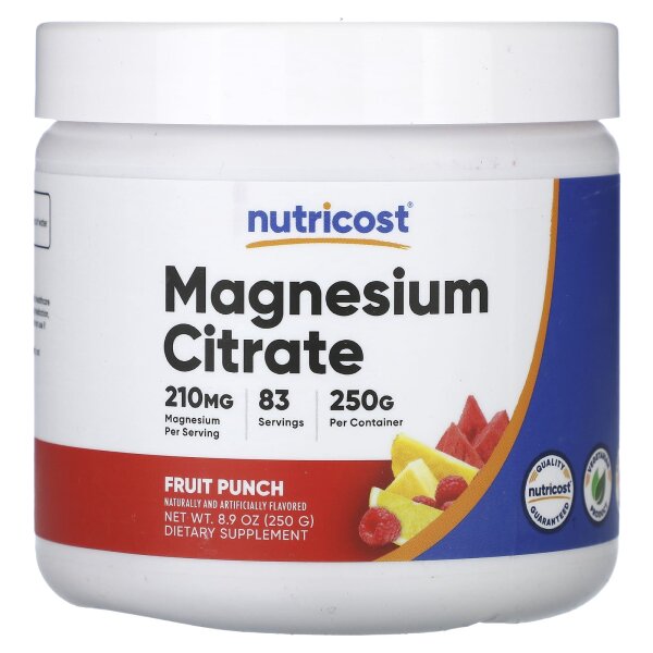Nutricost, Magnesiumcitrat, Fruchtpunsch, 250 g - DE Versand via DHL