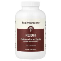 Real Mushrooms, Reishi-Pilzextraktpulver, 200 Kapseln