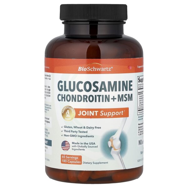BioSchwartz, Glucosamine Chondroitin + MSM, 180 Kapseln