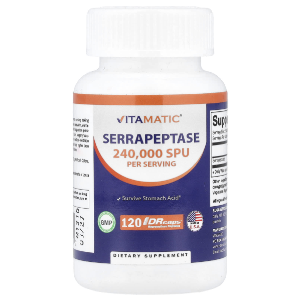 Vitamatic, Serrapeptase, Serrapeptase, 120 DRcaps® Hypromellose-Kapseln