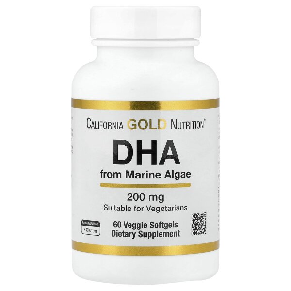 California Gold Nutrition, DHA aus Meeresalgen, 200 mg 60 pflanzliche Weichkapseln