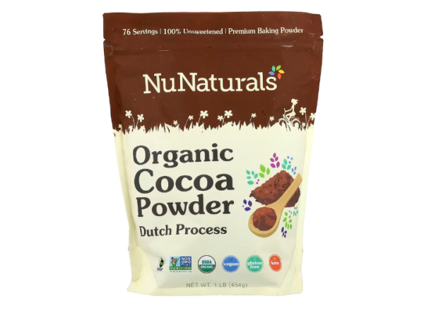 NuNaturals, Organic Cocoa Powder, Bio-Kakaopulver, 454 g