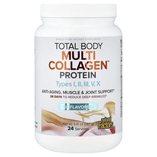 Natural Factors, Total Body, Multi Collagen™ Protein, Multi-Kollagen-Protein, geschmacksneutral, 267 g