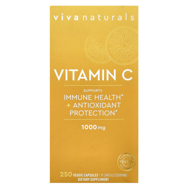 Viva Naturals, Vitamin C, 1.000 mg, 250 pflanzliche Kapseln