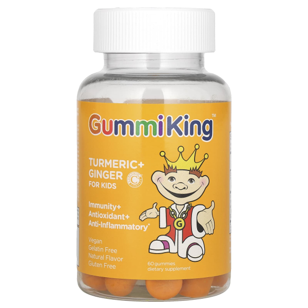 GummiKing, Kurkuma + Ingwer für Kinder, Mango, 60 Fruchtgummis