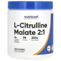 Nutricost, L-Citrulline Malate 2:1, L-Citrullin-Malat 2:1, geschmacksneutral, 300 g
