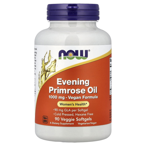 NOW Foods, Evening Primrose Oil, Nachtkerzenöl, 1.000 mg, 90 pflanzliche Weichkapseln