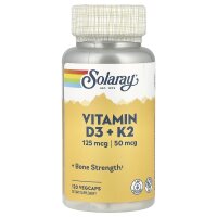 Solaray, Vitamin D3 125 mcg+ K2 50 mcg, 120 Kapseln