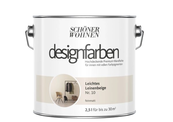 Schöner Wohnen Designfarben Leichtes Leinenbeige matt 2,5 l Wandfarbe beige