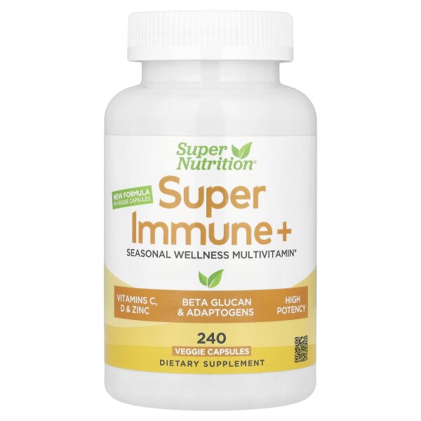 Super Nutrition, Multivitamin, Beta-Glucan, Zink, 240 pflanzliche Kapseln