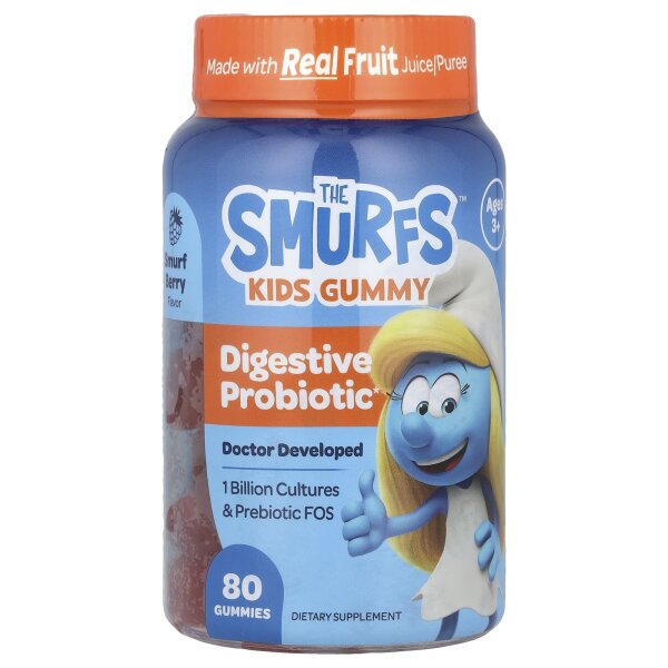 The Smurfs, Probiotikum für Kinder ab 3, Beere, 80 Fruchtgummis
