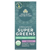 Ancient Nutrition, Organic Super Greens, Bio-Supergemüse, Beere, 16 Sticks für unterwegs, je 7,5 g