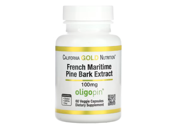California Gold Nutrition, französischer Seekiefernrindenextrakt, Oligopin, 100 mg, 60 pflanzliche Kapseln