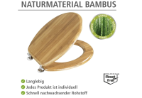 Wenko WC-Sitz Bambus Braun Absenkautomatik Toilettenbrille
