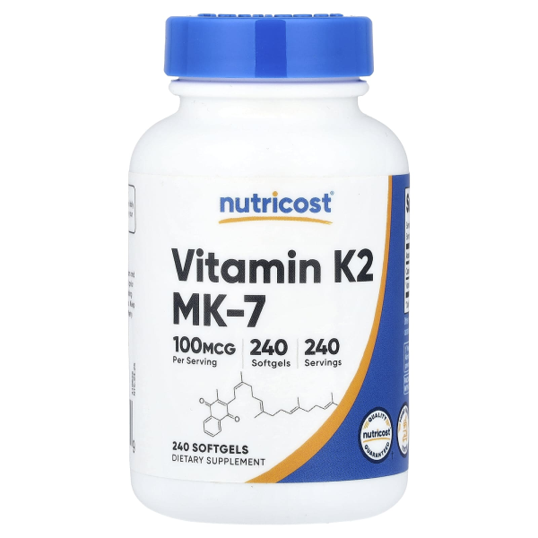 Nutricost, Vitamin K2 MK-7, 100 mcg, 240 Weichkapseln