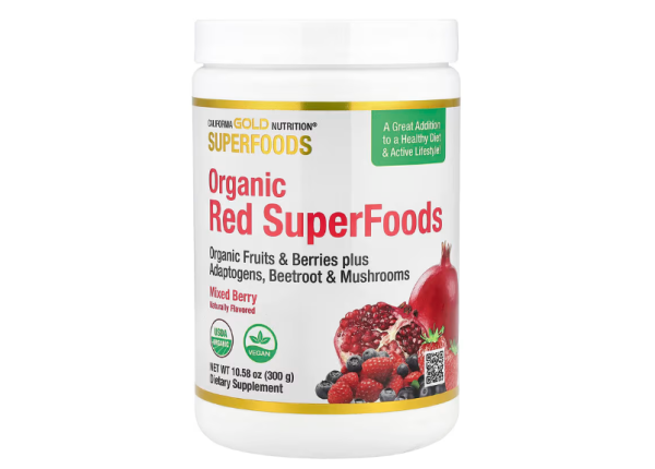 California Gold Nutrition, rote Superfood, Cranberry,Heidelbeerpulver, 300 g