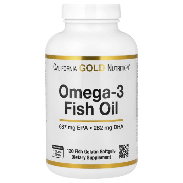 California Gold Nutrition, Omega-3-Fischöl, 120 Fischgelatine-Weichkapseln
