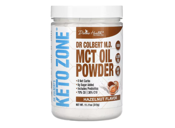 Divine Health, Dr. Colberts Keto Zone, MCT-Ölpulver, Haselnuss, 315 g