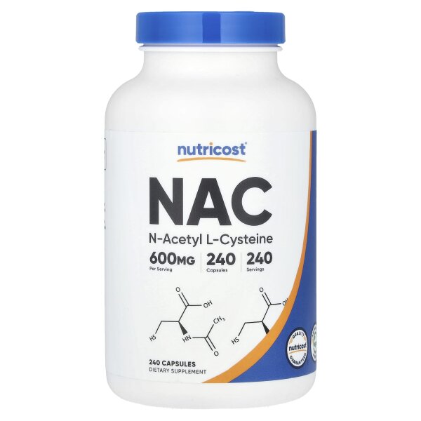 Nutricost, NAC, 600 mg, 240 Kapseln - DE Versand via DHL