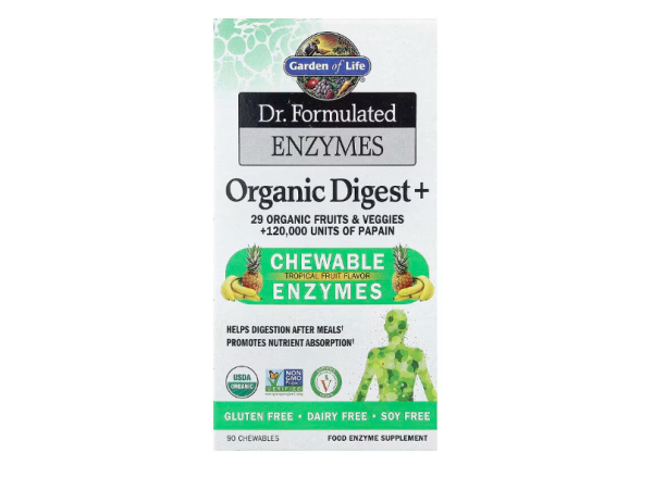 Garden of Life, Organic Digest +, tropischer Fruchtgeschmack, 90 Kautabletten