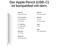 Apple Pencil (USB C) - iPad Eingabestift, A3085, weiß - B-WARE