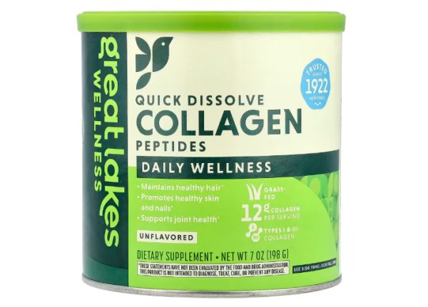 Great Lakes Wellness, schnell auflösende Kollagenpeptide, geschmacksneutral, 198 g