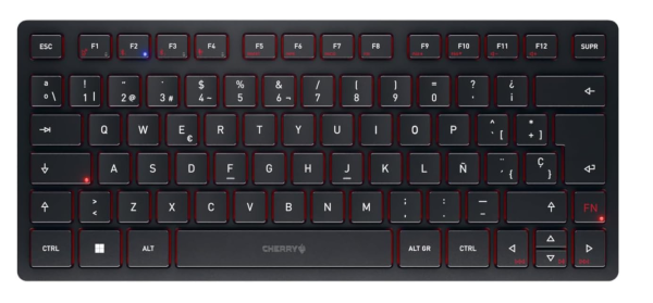 CHERRY KW 9200 MINI, kompakte Multi-Device-Tastatur ES-Layout QWERTY