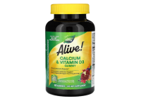 Natures Way, Alive! Calcium + Vitamin D3, 60 Fruchtgummis