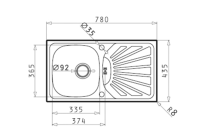 Pyramis Einbauspüle ET 78 Margerita 1B 1D Edelstahl ❌