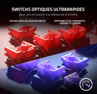 Razer Huntsman V2 Gaming Tastatur Optic Red Switches FR-Layout QWERTY
