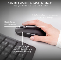 CHERRY Stream Desktop, Kabelloses Tastatur-Maus-Set, EU-Layout QWERTY