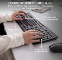CHERRY Stream Desktop, Kabelloses Tastatur-Maus-Set, EU-Layout QWERTY