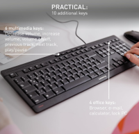 CHERRY Stream Keyboard, Kabelgebundene Tastatur, EU-Layout (QWERTY)