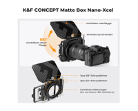 K&F Concept Kit Matte Box mit ND4 ND32 4x5.65 Filter DSLR + spiegellose Kameras