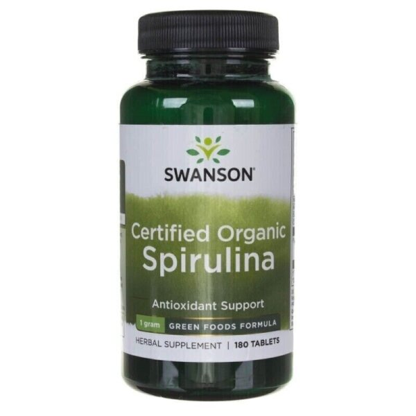 Swanson, Certified Organic Spirulina, 500mg, 180 Tabletten