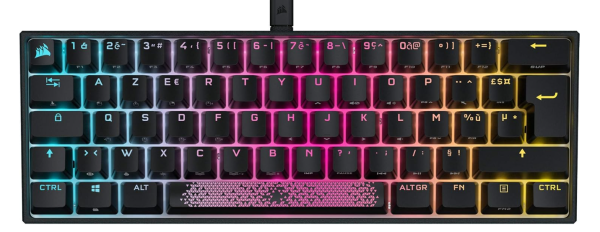 Corsair Gaming K65 RGB MINI 60% Tastatur - Backlit - FR-Layout AZERTY