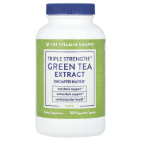 The Vitamin Shoppe, MHD 04 / 2026 Green Tea Extract, Grüner-Tee-Extrakt, dreifache Wirkstärke, entkoffeiniert, 200 pflanzliche Kapseln #1