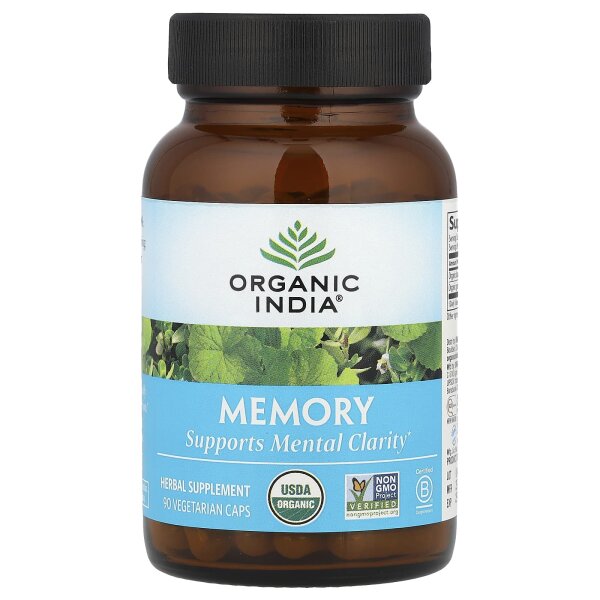 Organic India, MHD 04 / 2026, Memory, 90 vegetarische Kapseln #1