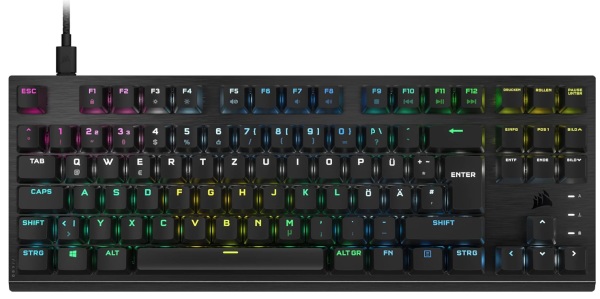 Corsair K60 PRO TKL RGB Tenkeyless Gaming-Tastatur DE-Layout QWERTZ