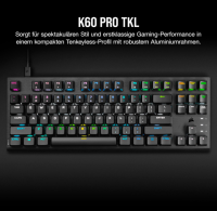 Corsair K60 PRO TKL RGB Tenkeyless Gaming-Tastatur DE-Layout QWERTZ