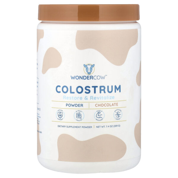 Wondercow, Colostrum Powder, Colostrum-Pulver, Schokolade, 209 g (7,4 oz.)