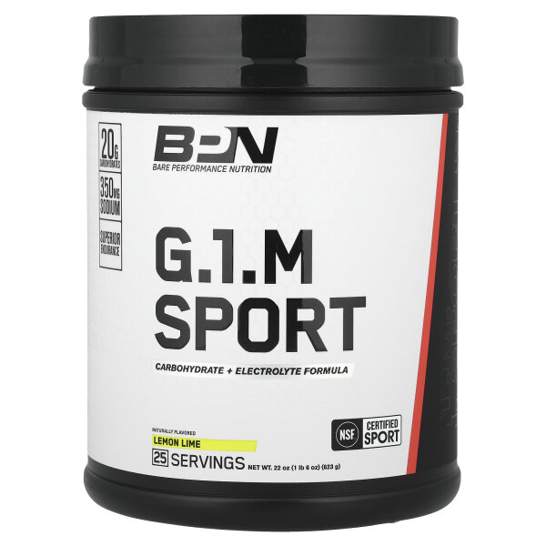 BPN, G.1.M Sport, Ergänzungsmittel mit Kohlenhydraten und Elektrolyten, Zitrone-Limette, 623 g (1 lb. 6 oz.)