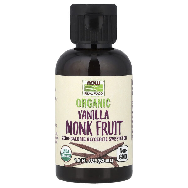 NOW Foods, Real Food, Organic Monk Fruit, Bio-Mönchsfrucht, Vanille, 53 ml