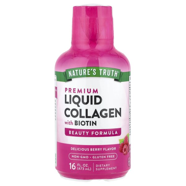 Natures Truth, Premium Liquid Collagen With Biotin, flüssiges Kollagen mit Biotin, köstliche Beere, 473 ml (16 fl. oz.)