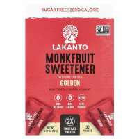 Lakanto, Monkfruit Sweetener with Erythritol, Mönchsfrucht-Süßstoff mit Erythrit, golden, 30 Päckchen, 90 g (3,17 oz.)