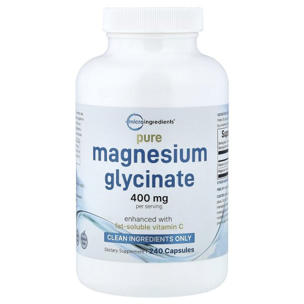 Micro Ingredients, Pure Magnesium Glycinate, reines Magnesiumglycinat, 240 Kapseln