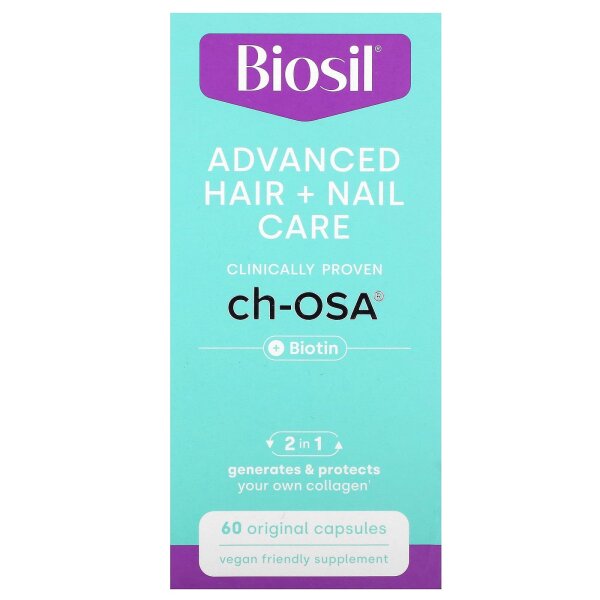 Biosil, Advanced Hair + Nail Care + Biotin, fortschrittliche Haar-, Nagelpflege + Biotin, 60 Original-Kapseln