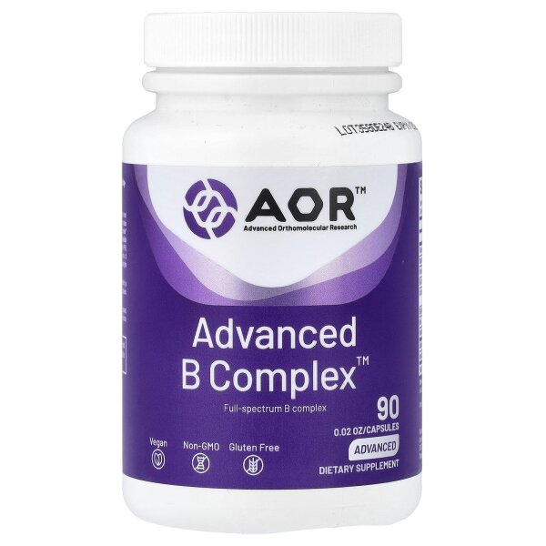 Advanced Orthomolecular Research AOR, Advanced B Complex™, 90 Kapseln