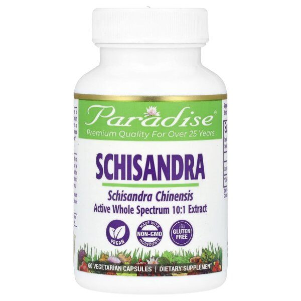 Paradise Herbs, Schisandra, 60 pflanzliche Kapseln (250 mg pro Kapsel)